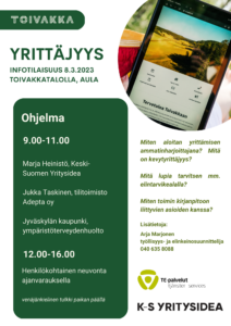 mainos yrittäjyysinfo