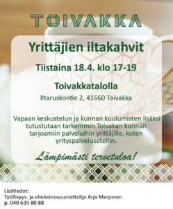 yrittäjien iltakahvit -mainos